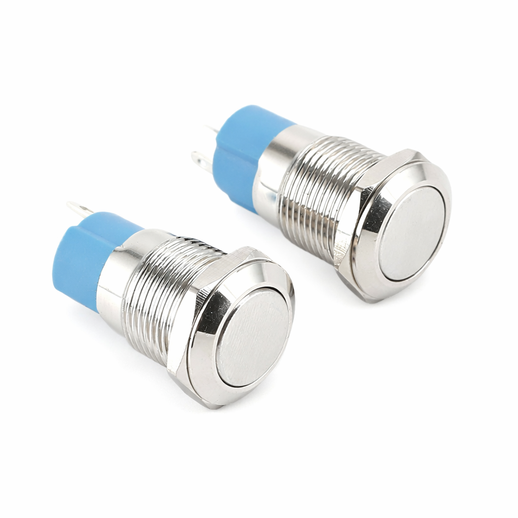 Công tắc nút nhấn 12mm kim loại đầu bằng 12V 24V