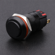 Công tắc nút nhấn kim loại 12mm vỏ màu đen 12V 24V chống nước chống gỉ sét