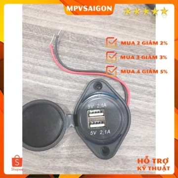 Sạc xe khách sạc 2 cổng USB nắp cao su loại dẹp...