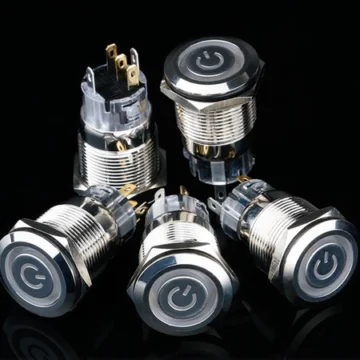 Công tắc nút nhấn kim loại LED 22mm hình LED nguồn 12V...