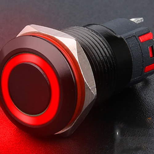 Công tắc nút nhấn LED 12mm vỏ đen kim loại
