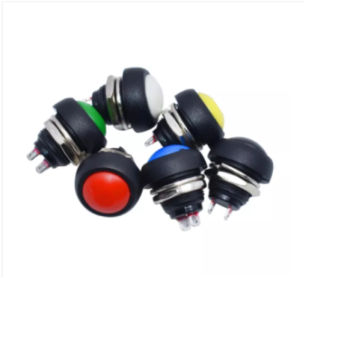 Công tắc nhựa tròn 12mm nhấn nhả siêu ngắn nhiều màu sắc tùy chọn 12V ô tô
