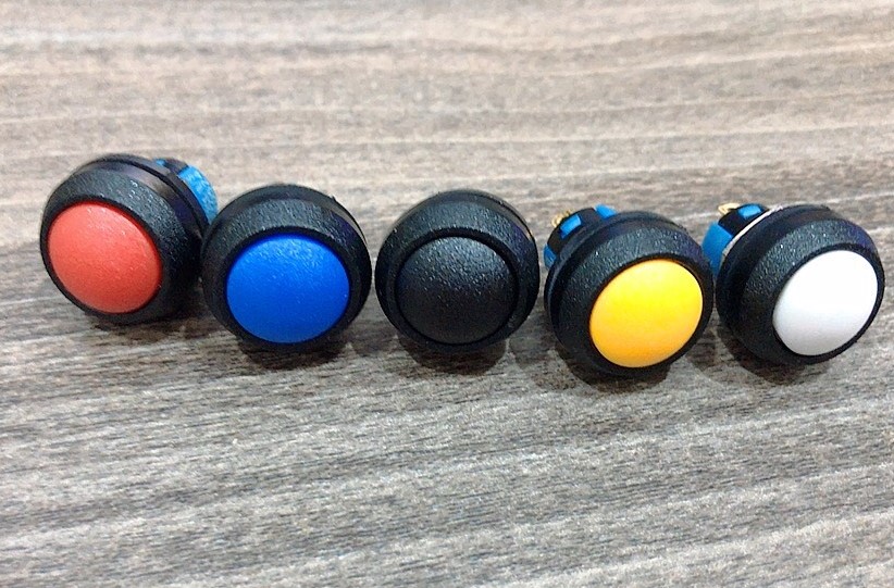 Công tắc 12mm thân nhựa tròn loại ngắn- Nhấn nhả - Ảnh 2