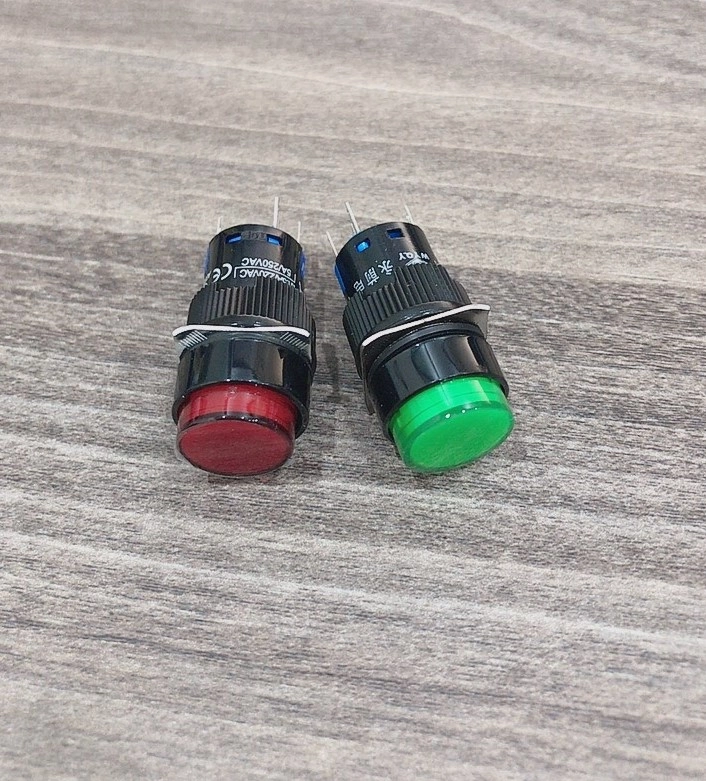 Công tắc LED 16mm nhựa có giắc cắm 12V 24V chống nước chống gỉ ô tô