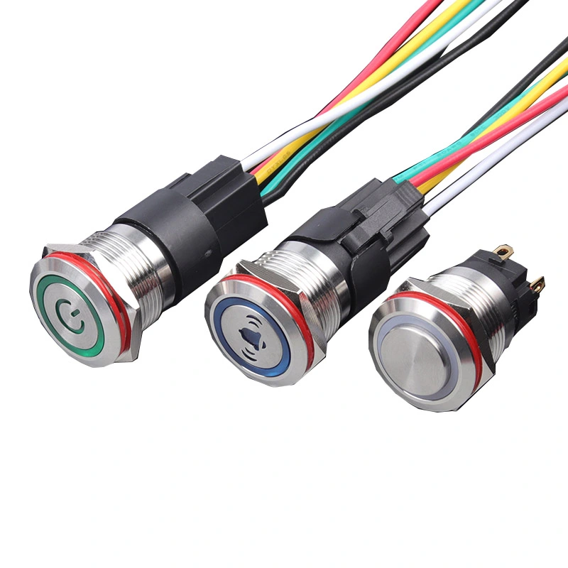 Công tắc 16mm LED nguồn chân dài - Ảnh 4