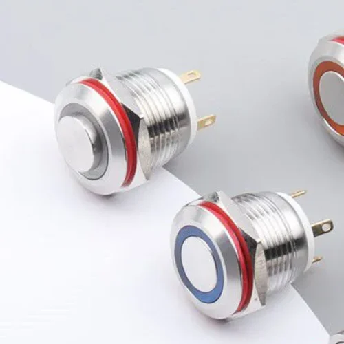 Công tắc 16mm LED tròn thân ngắn 220V
