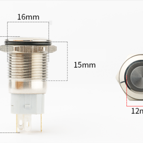 Công tắc nút nhấn LED 16mm 12V 24V chống nước chống gỉ ô tô