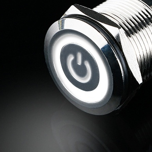 Công tắc nút nhấn kim loại LED 19mm hình nguồn nhấn khóa/ nhấn nhả 12V 24V - Ảnh 2