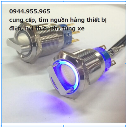 Bộ công tắc gạt xoay 2 nấc on off 19mm kim loại có LED 12V 24V - Ảnh 2