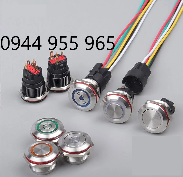 Công tắc 22mm LED tròn chân dài - Ảnh 4