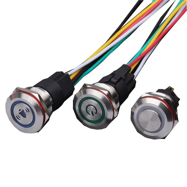 Công tắc 22mm LED tròn- chân giắc