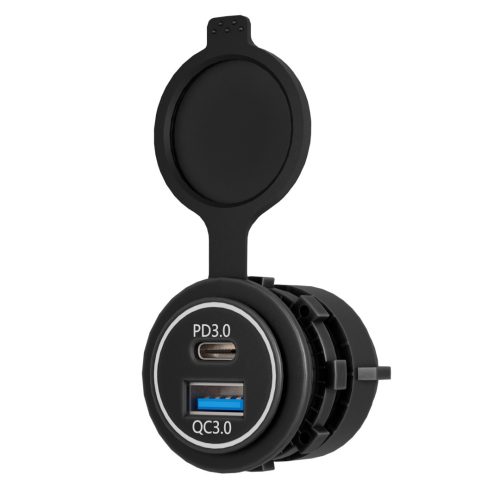 Sạc xe hơi hai cổng PD QC 3.0 12V~24V 18W