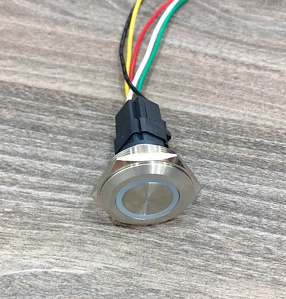 Công tắc 30mm kim loại LED tròn 12V~24V chống nước -Nhấn nhả - Ảnh 2