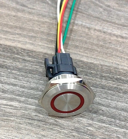 Công tắc 30mm kim loại LED tròn 12V~24V chống nước -Nhấn nhả - Ảnh 3