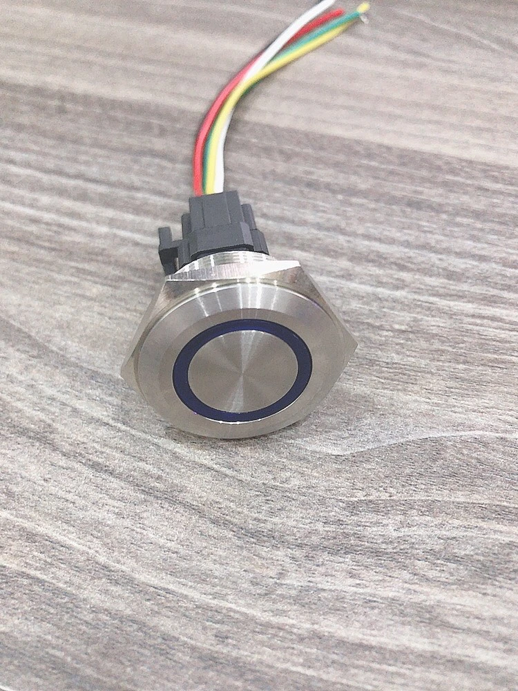 Công tắc 30mm kim loại LED tròn 12V~24V chống nước -Nhấn nhả - Ảnh 4