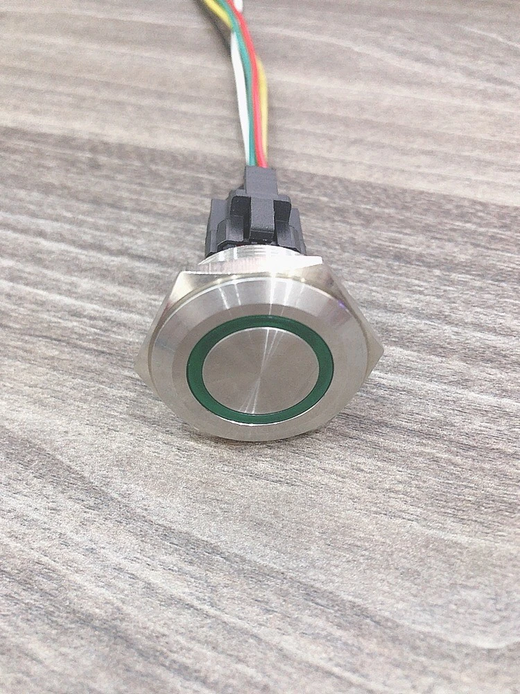 Công tắc 30mm kim loại LED tròn 12V~24V chống nước -Nhấn nhả - Ảnh 5