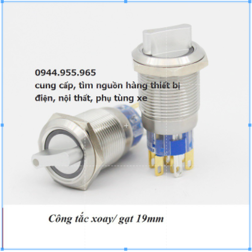 Công tắc xoay / gạt loại tròn 16mm có LED 12V LED