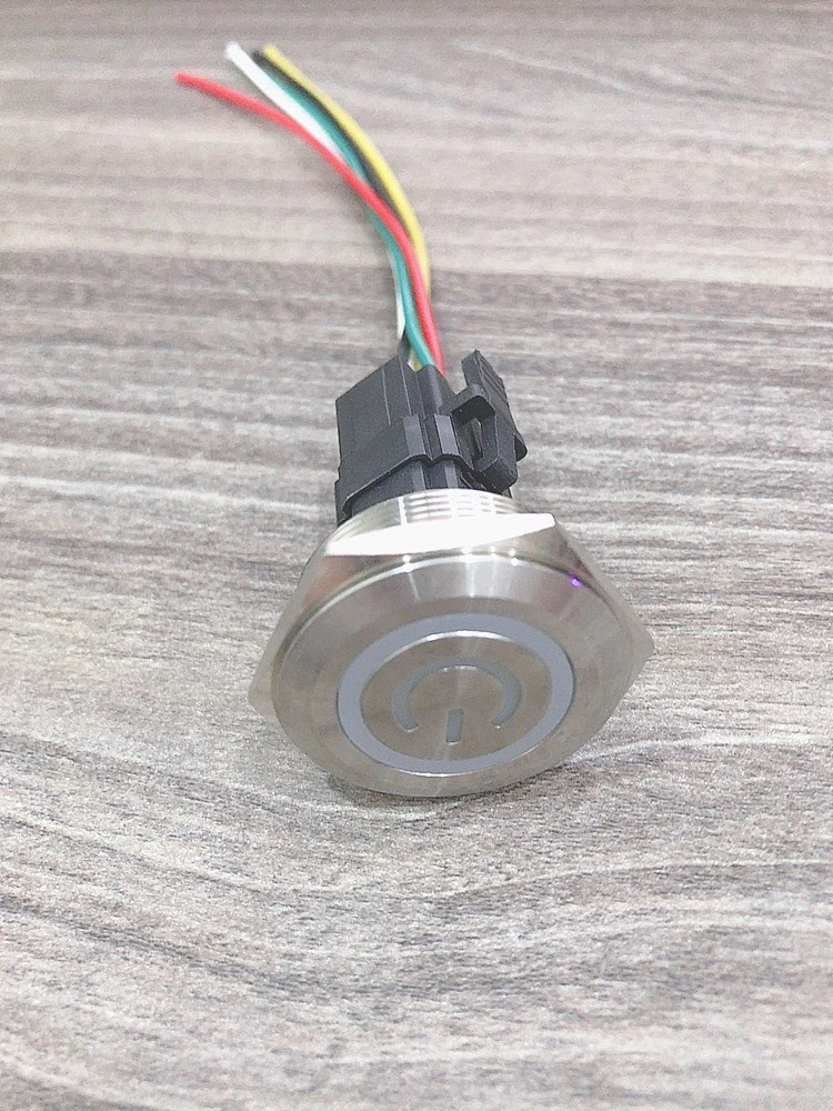 Công tắc kim loại LED 30mm hình nguồn 12V 24V Nhấn nhả - Ảnh 6