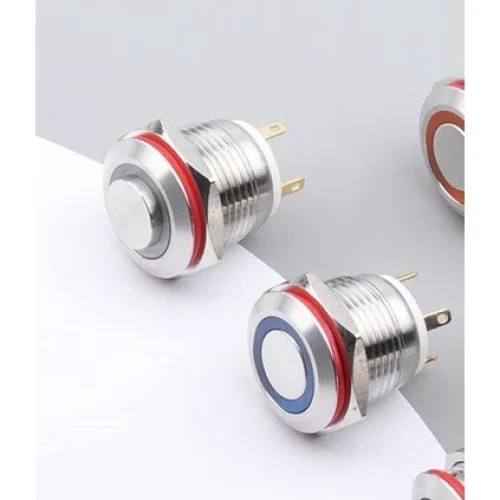 Công tắc nút nhấn 16mm LED tròn nhấn nhả thân ngắn