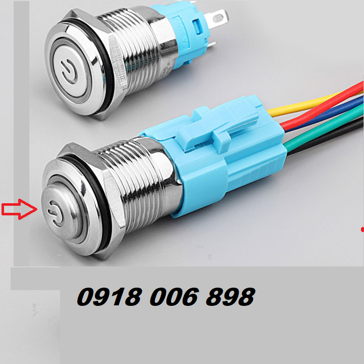 Công tắc 16mm LED tròn nhấn khóa thân ngắn - Ảnh 2
