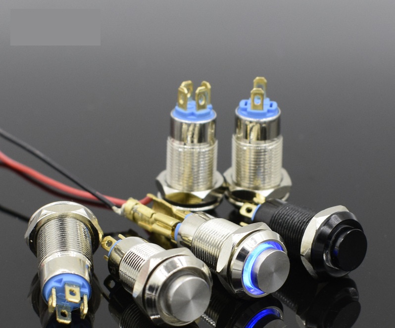 Công tắc 8mm kim loại nhấn nhả / nhấn khóa chống nước chống gỉ sét - Ảnh 2