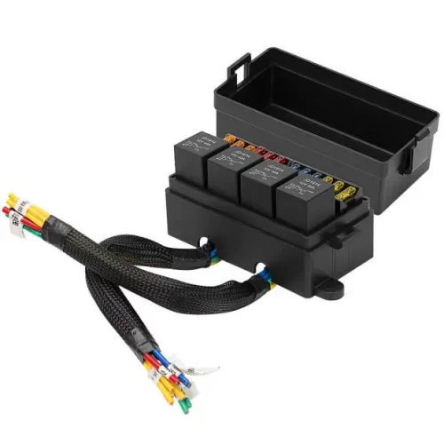 Xe địa hình xe đèn pha dải đèn điện ghế sửa đổi mạch điều khiển rơle DC hộp cầu chì 12 chiều