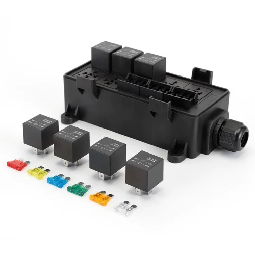 Ô tô, RV và du thuyền 9 chiều chống nước 12V24V đa kênh đèn pha sửa đổi hộp cầu chì điều khiển rơle