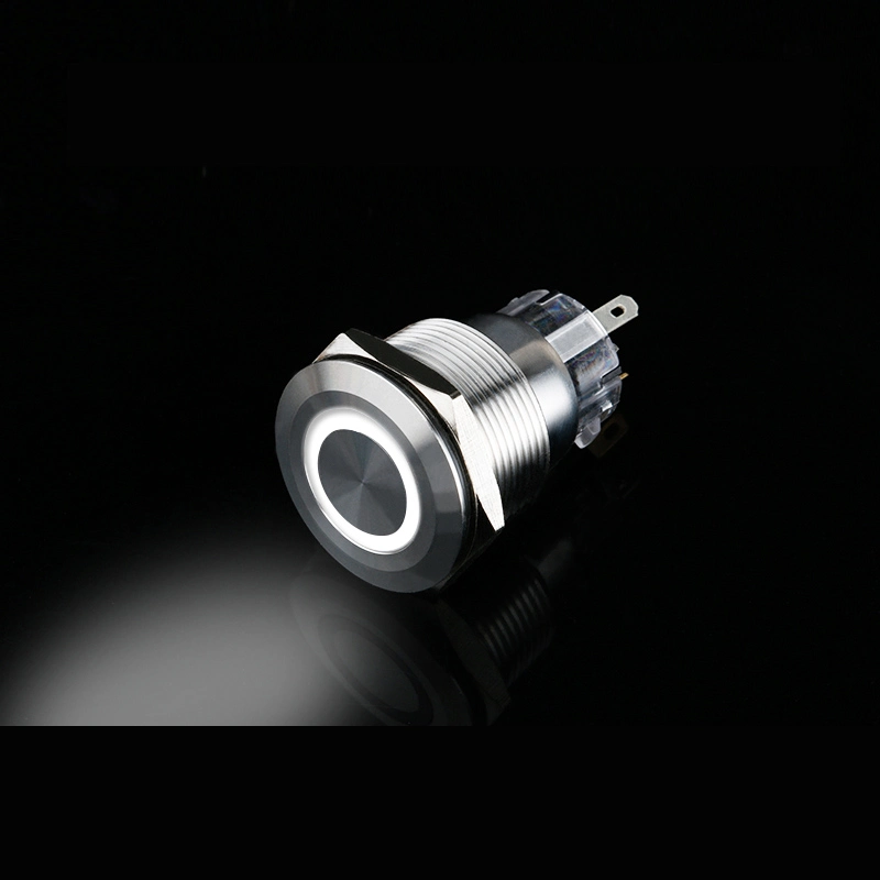 Công tắc kim loại LED 30mm hình nguồn 12V 24V Nhấn nhả - Ảnh 3
