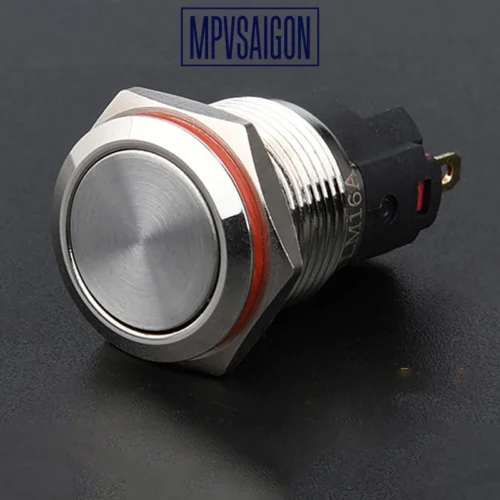 Công tắc 16mm kim loại chân giắc cắm