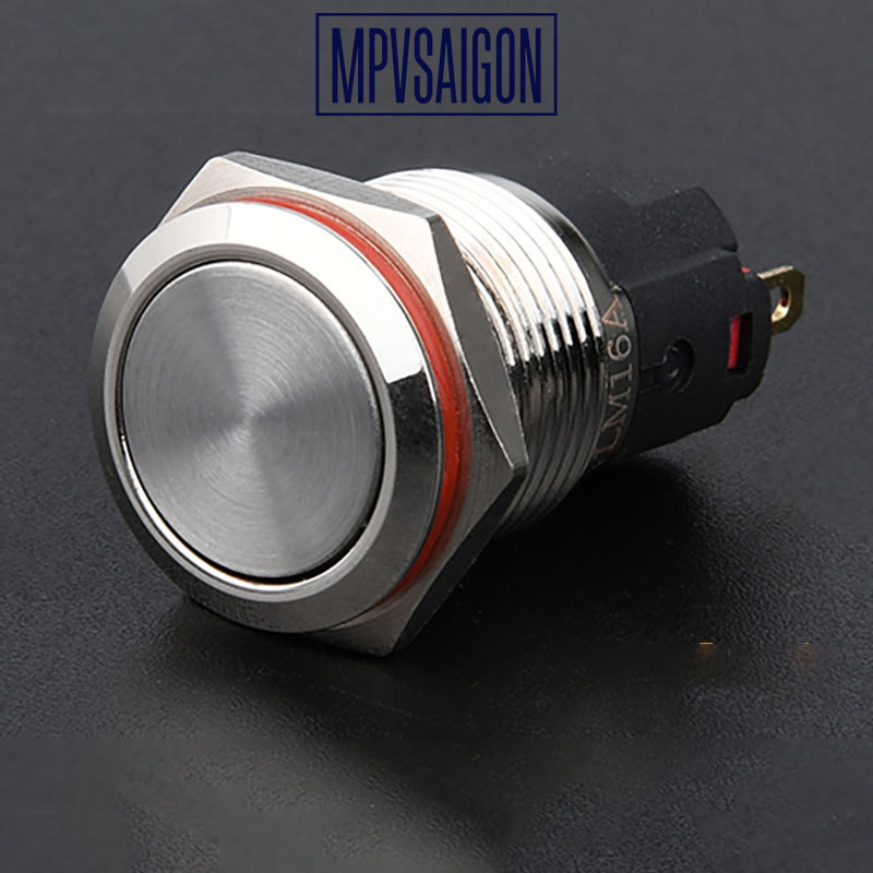 Công tắc 22mm kim loại chân giắc cắm khóa - Ảnh 3