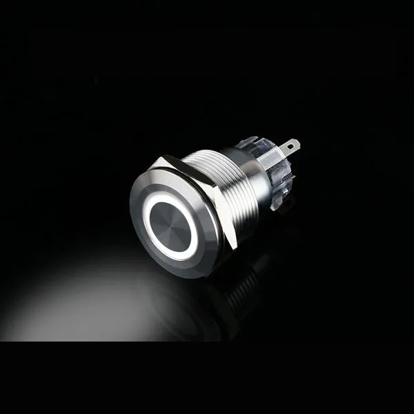 Công tắc 22mm LED tròn 220v nhấn khóa/ Lock - Ảnh 3