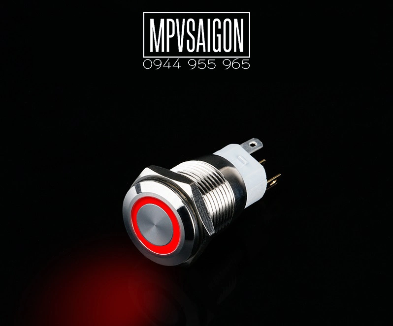 Công tắc 16mm LED tròn thân ngắn - Ảnh 4