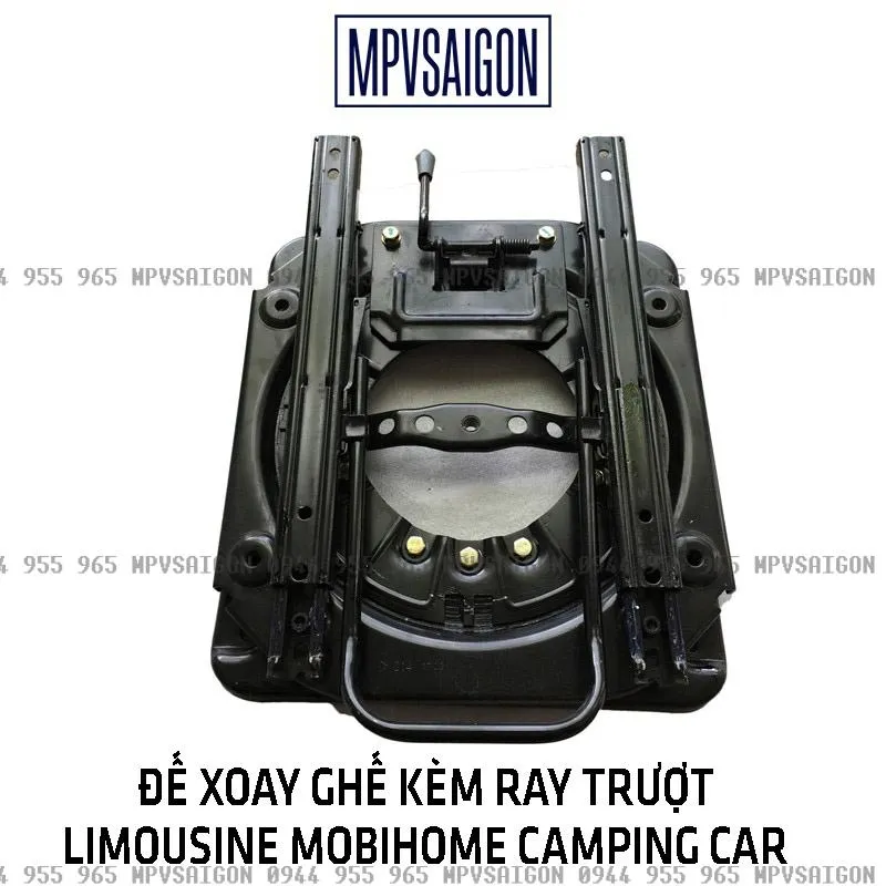 Đế xoay ghế 180 360 kèm ray trượt ô tô limousine mobihome - Ảnh 6
