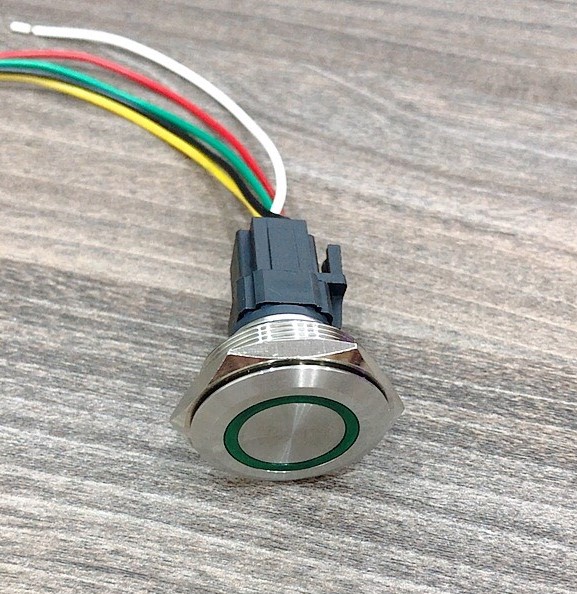 Công tắc kim loại LED 30mm hình nguồn 12V 24V Nhấn nhả - Ảnh 8