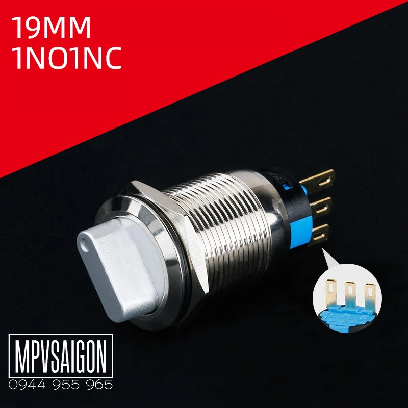 Công tắc 19mm kim loại xoay 3 nấc - Ảnh 3