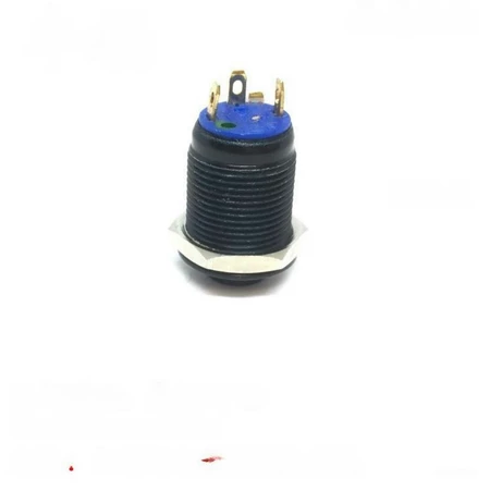 Công Tắc 12mm Kim Loại Vỏ Đen Đầu Cao – Chân Hàn Dây | 12V–24V | IP65 - Ảnh 2